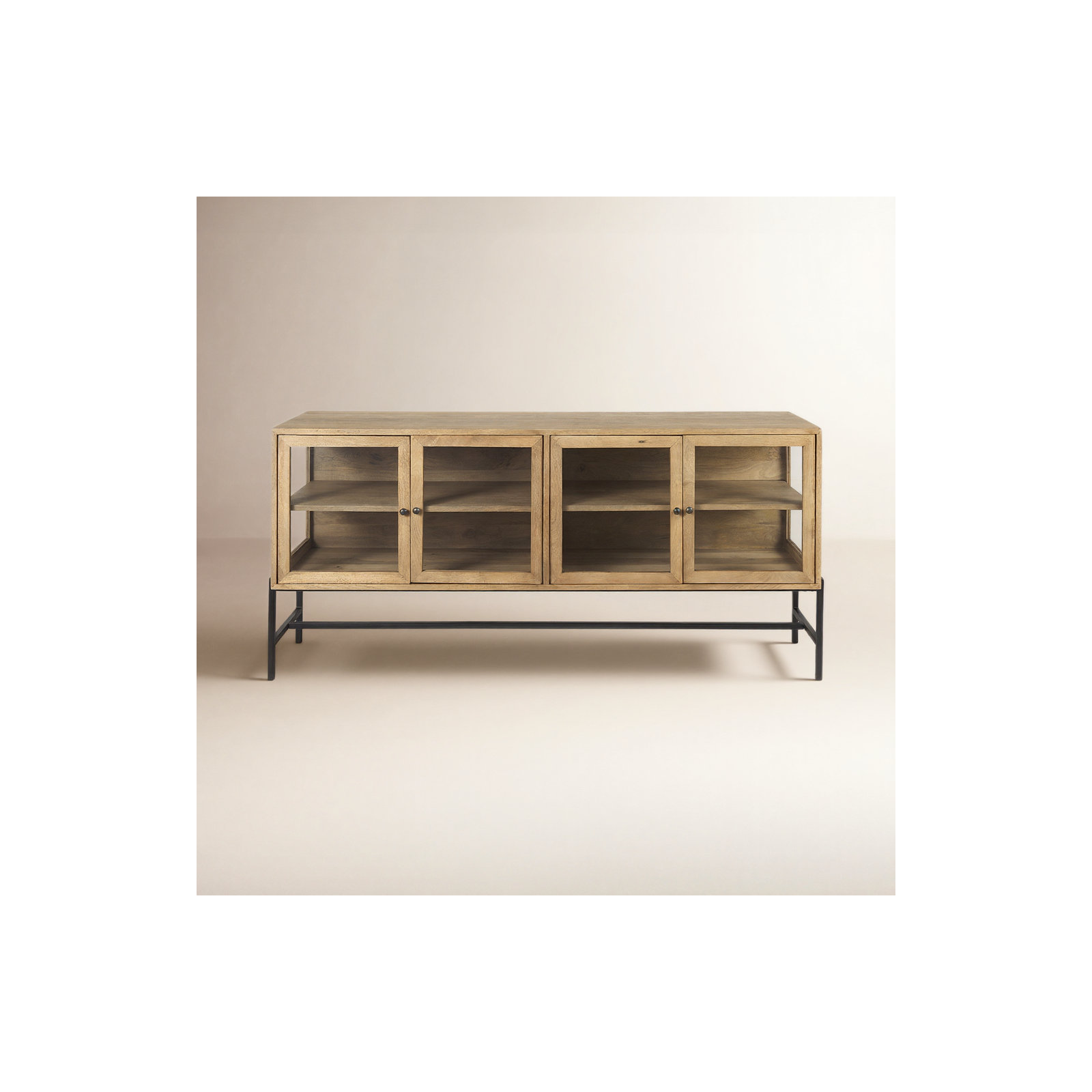 Warner 70'' Sideboard, Black/Light Brown