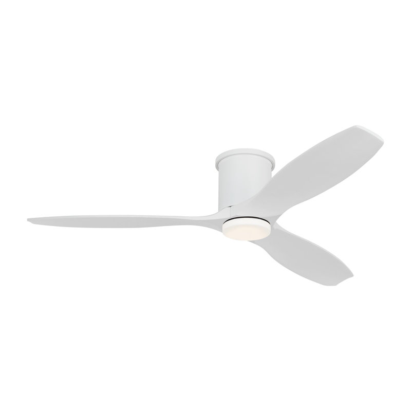 Ventilateur de plafond 52 po avec lumières DEL Amarillis, Blanc mat, Blanc mat