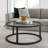 Parker 35" Glass And Steel Round Coffee Table-183595503
