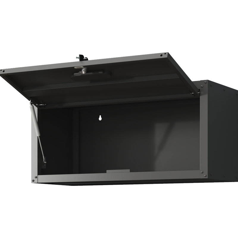 Armoire de rangement murale - métal noir robuste. Spacieux pour l'équipement, système de verrouillage sécurisé, acier noir de 0,65 mm. Spacieux, serrure solide, capacité de tablette de 120 lb, moderne