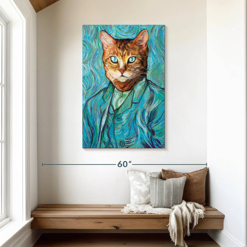 Ketti Van Gogh Inspired Cat Portrait, 45" H x 30" W
