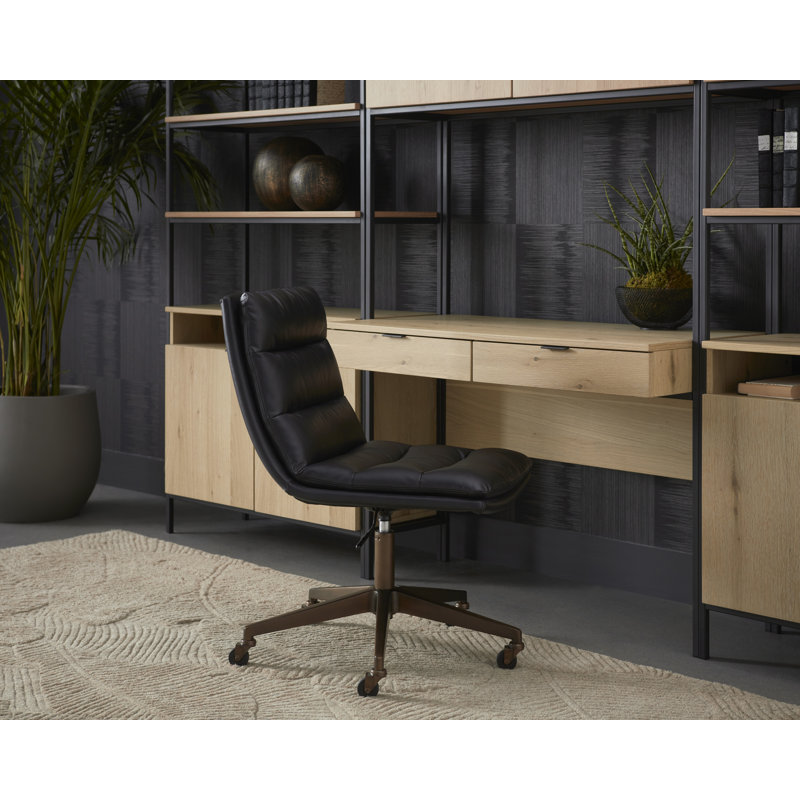Gwenan Swivel Side Chair, Black