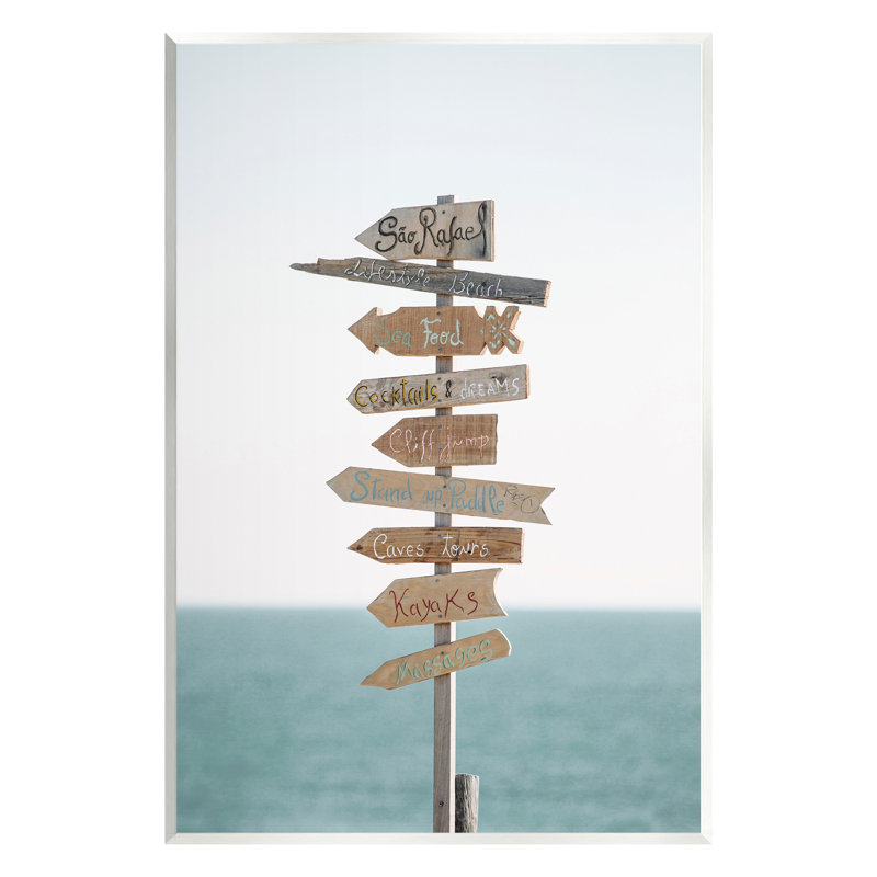 Au-445-Giclée nautique, panneau de direction de plage par Krista Broadway, photographie, L 11 po x H 14 po x P 1,5 po