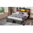 Upholstered Bed Frame with LED Lights, Charging Station, Storage Headboard, Shelf & Drawers, Heavy Duty Metal Platform, No Box Spring Needed-1070813733