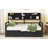 Daybed, Wood Slat Support, With Bedside Shelves And Two Drawers, Espresso-2144919539