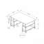 Bureau d'ordinateur, bureau personnel, ordinateur portable, tablettes de rangement, L 48 po, travail, stratifié gris, métal noir, contemporain, moderne-647293040