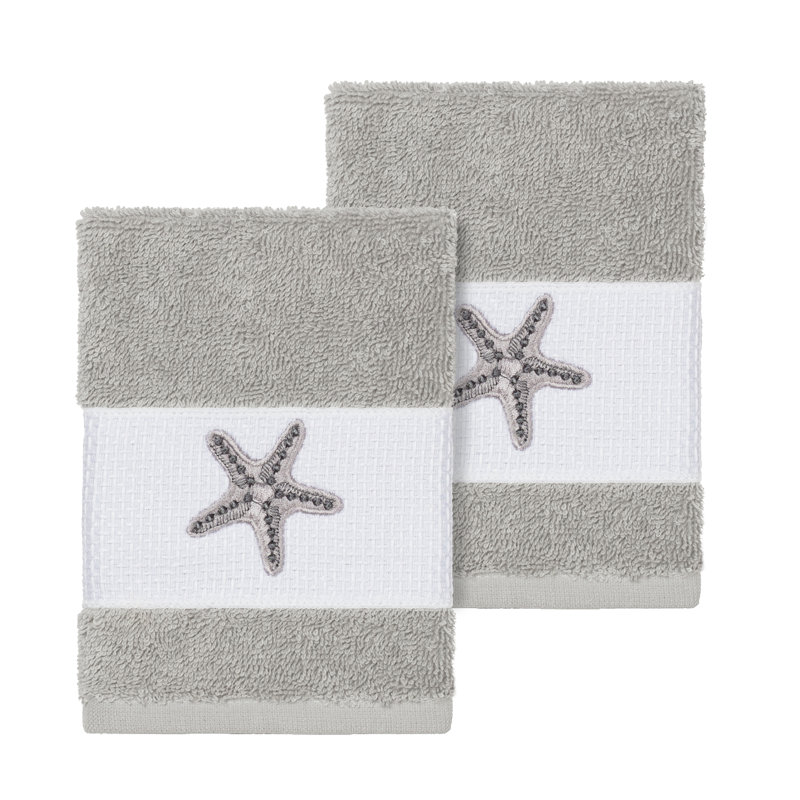 Lydia Turkish Cotton Washcloth, Light Gray