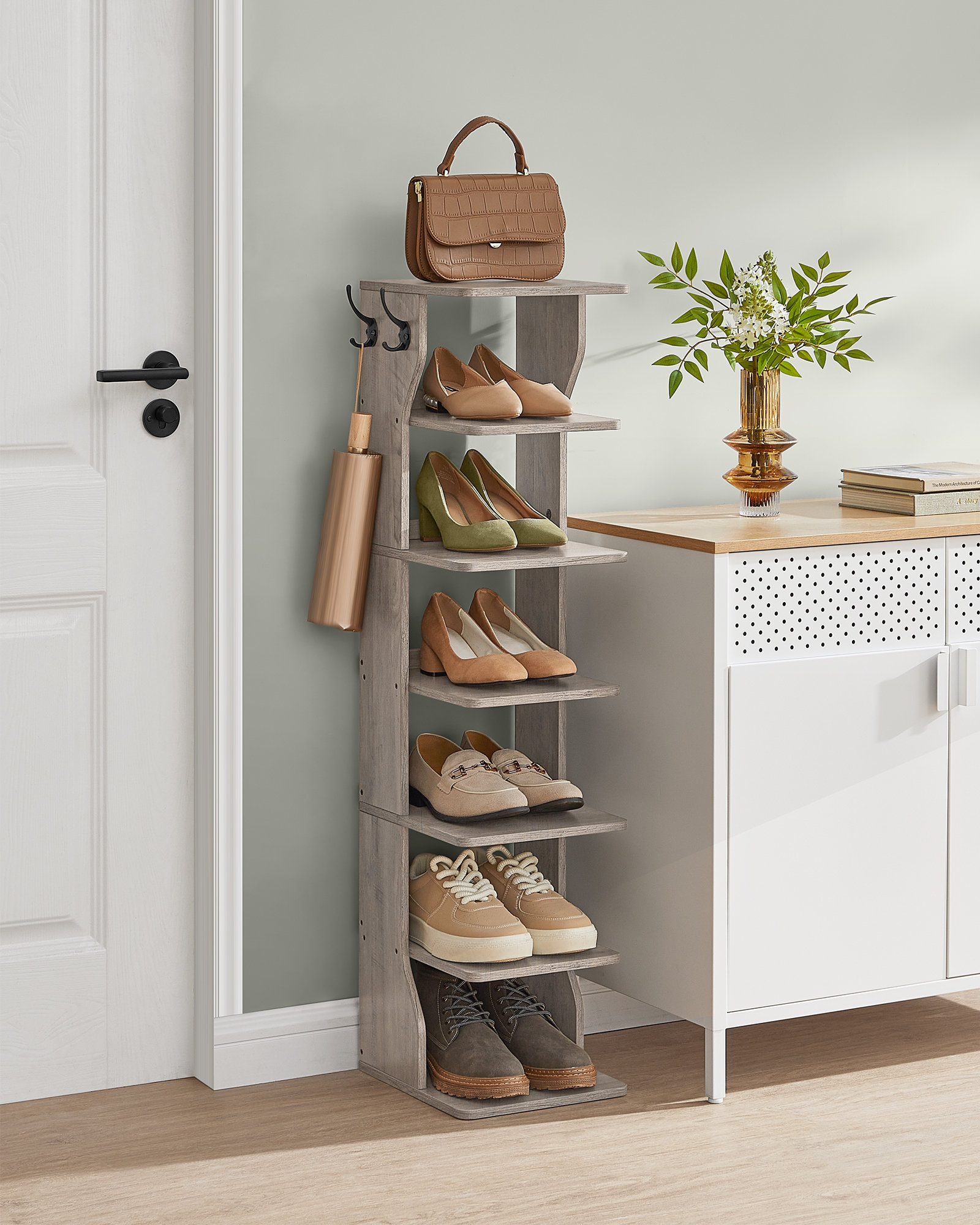 Hallway Small Shoes Storage Brambly Cottage Slim Shoe Rack, Narrow