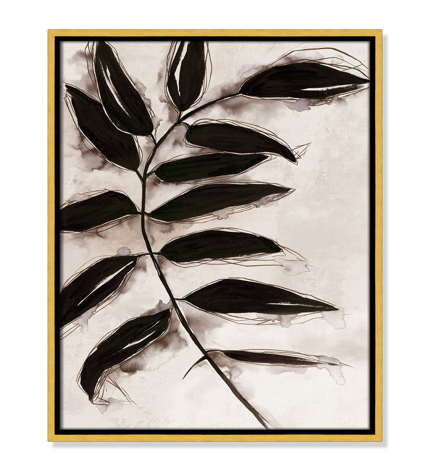 Leaves "Leaves II" Print, 21.5" H x 17.5" W x 2" D, Gold Framed