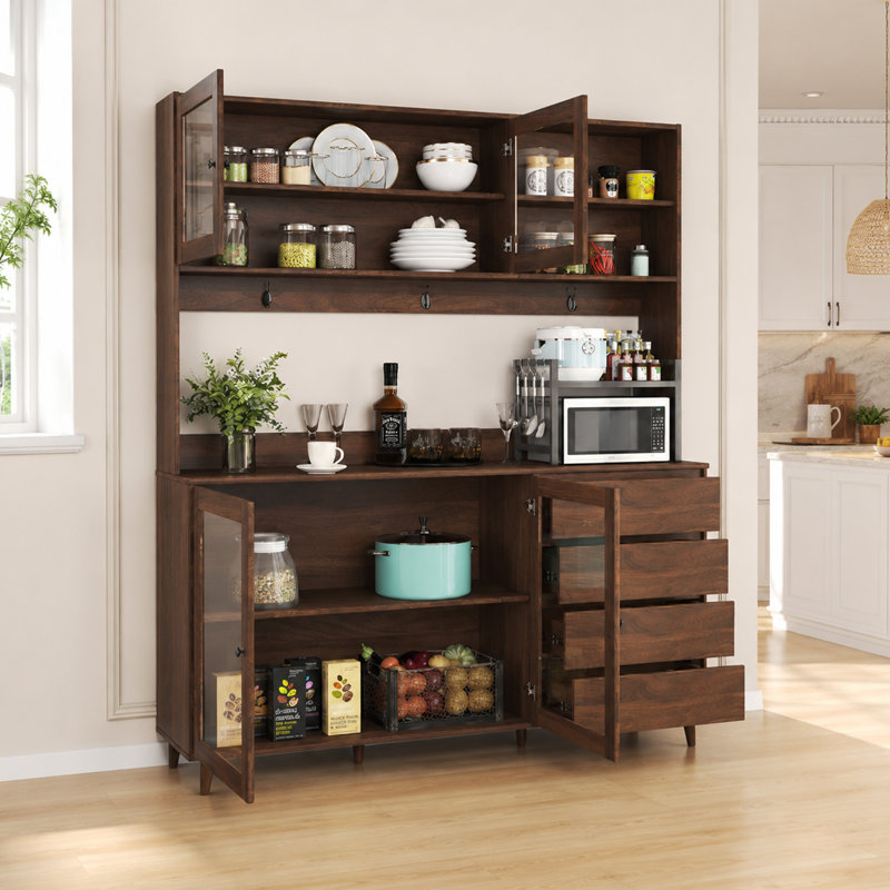 Armoire de rangement autoportante de 63 pouces avec système de gestion des câbles et trousse anti-basculement