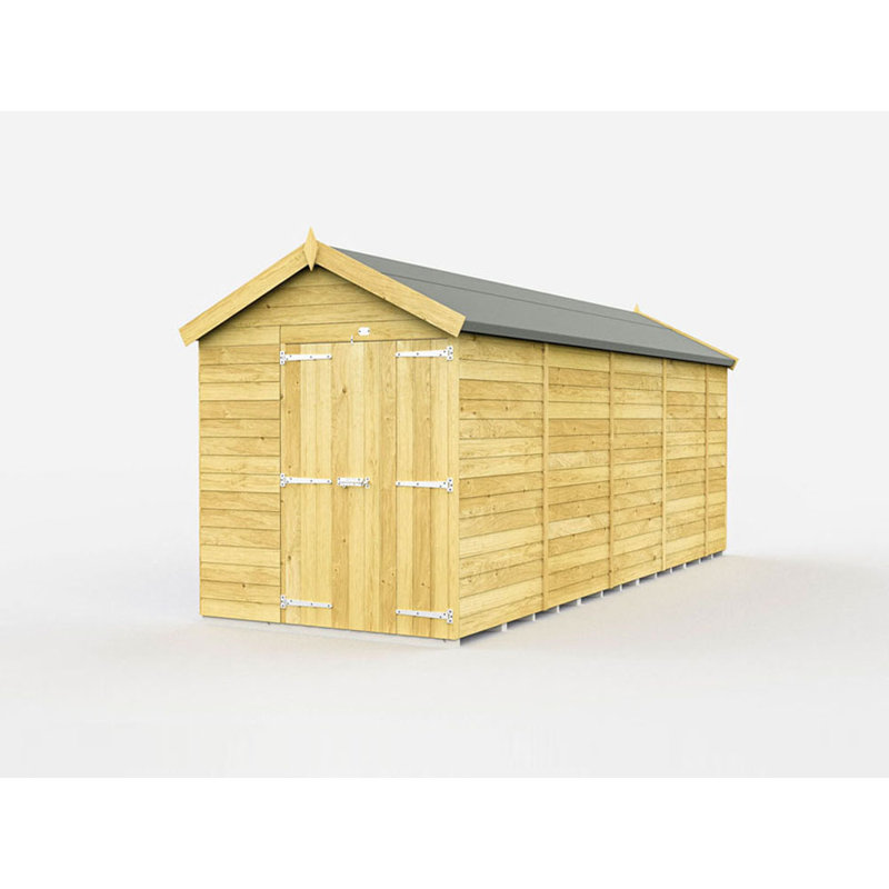 6ft x 18ft Apex Shed - Double Door without Windows