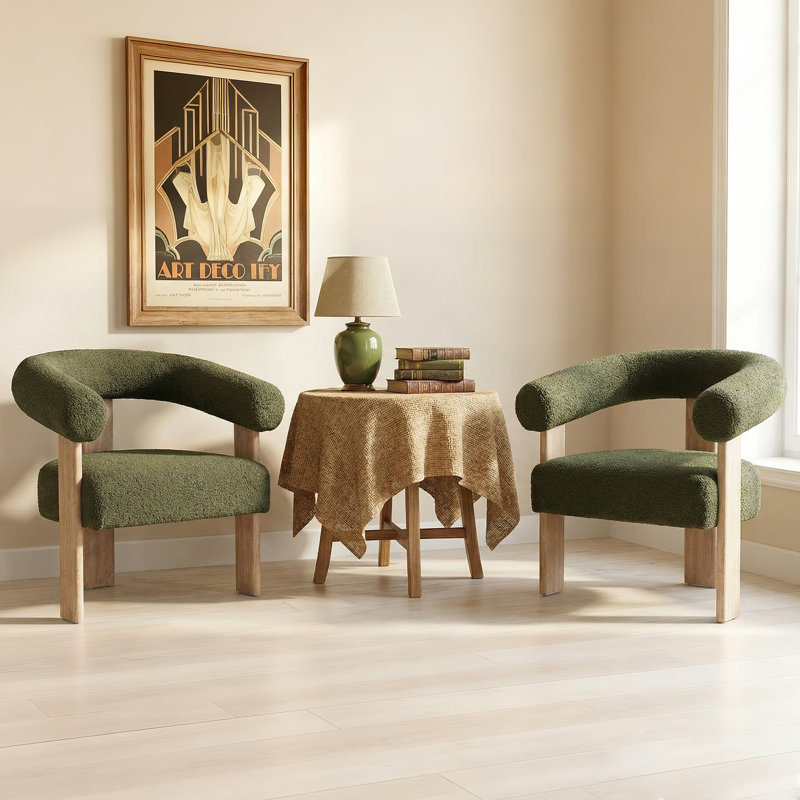 Fauteuil d'appoint Modern, Laine vert sauge