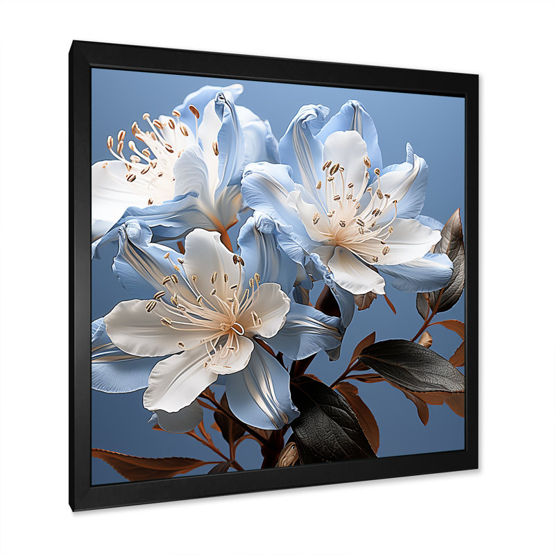 «Full Bloom Rhododendron Bouquet IV» sur toile, Cadre simple noir, H 36 po x l 36 po x P 1,5 po