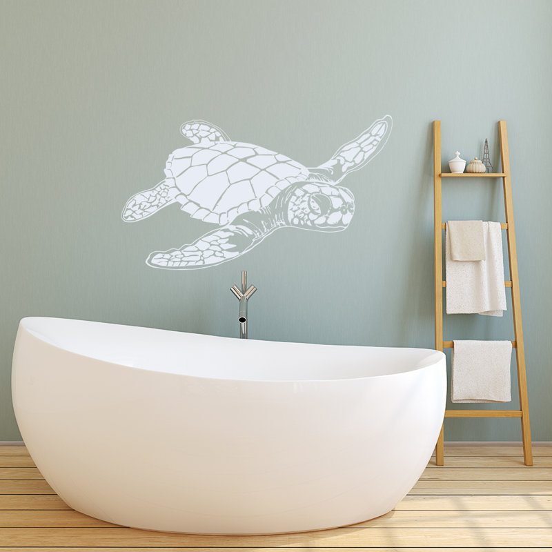 Décalcomanie murale tortue de mer, Blanc
