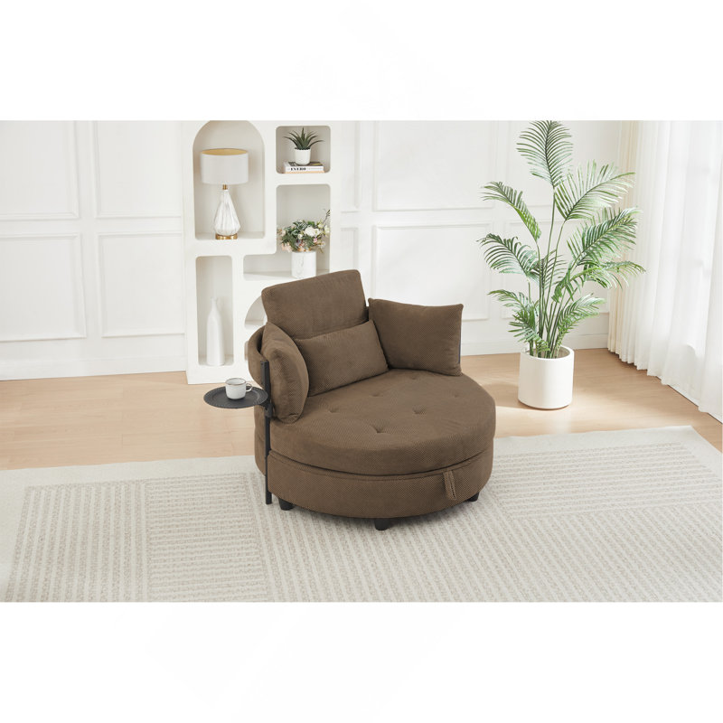 Coffee Round Sofa with Swivel Side Table