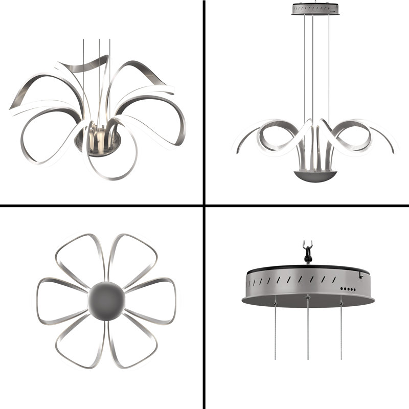 Lustre linéaire moderne à 1 lumière Aelicia, Aluminium