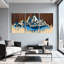 «Landscape & Nature Mountain Peaks Forest Lake Reflection», ensemble de 3 impressions sur toile-227165721