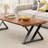 Cherry Solid Wood + Steel Rectangular Coffee Table-2101801900