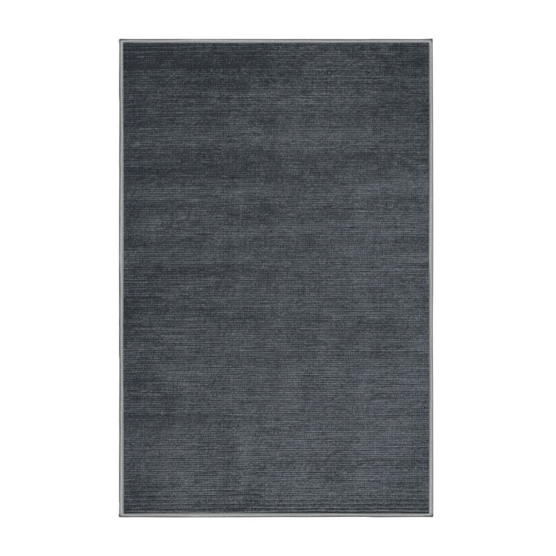 Machine Washable Solid Gray Area Rug, Rectangle 2' x 3'