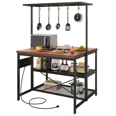 Yurt Kitchen Island with Manufactured Wood Top by 17 Stories