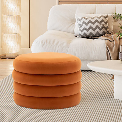 Repose-pieds rond Hasset, repose-pieds rond doux, repose-pieds