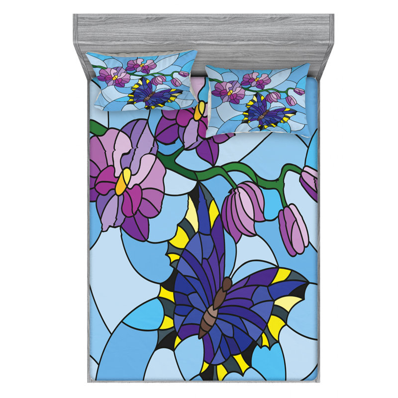 Microfiber Fitted Sheet, Queen Fitted Sheet with 2 Pillowcases