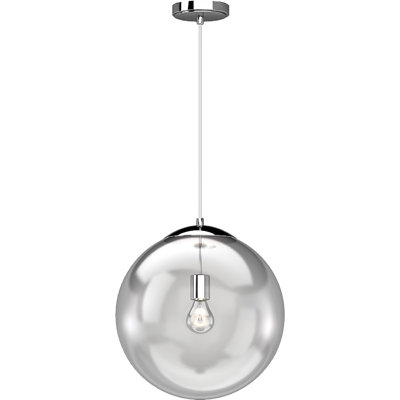 Luminaire suspendu d'intérieur en chrome l 14 po avec abat-jour en verre transparent Jarissa