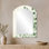 Botanical Accent Mirror – Minimal Eucalyptus Veil, Printed on Metal