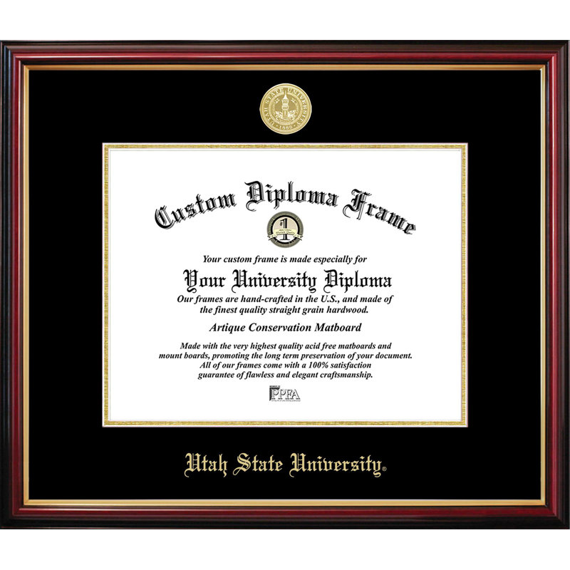 Cadre de petit diplôme de l'Université Utah State, L 11 po x H 8,5 po, NCAA Utah State