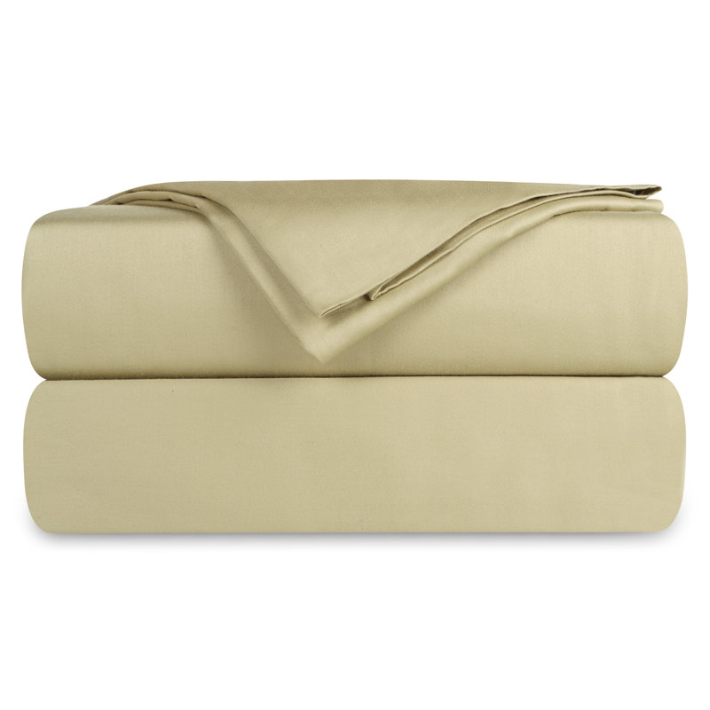 Delara GOTS Certified 100% Organic Cotton Sateen Sheet Set, 400TC Long Staple, Soft & Breathable with Deep Pocket, Sage Green