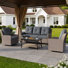Alto 4-piece Outdoor Wicker Swivel Glider Patio Conversation Sets With Cushions