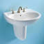 Supreme Ceramic 23" Semi Pedestal Bathroom Sink