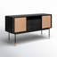 Buffet Cialan - 59,1 po noir avec osier naturel-685079289
