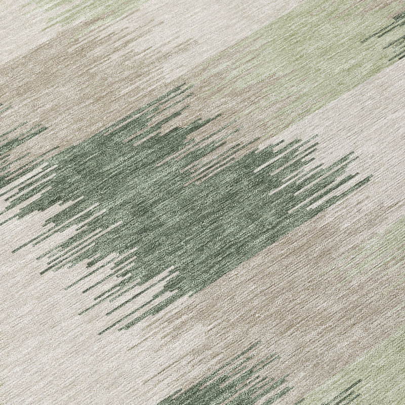 Machine Washable Indoor/Outdoor Chantille ACN2912 Geometric Rug, 1'8" x 2'6", Basil
