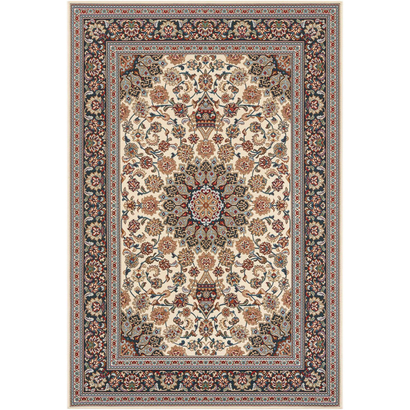Tapis traditionnel ivoire Tollefson, Rectangle 6 pi 1 po x 9 pi