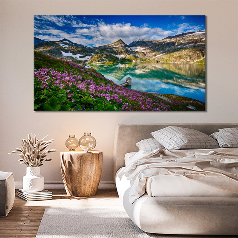 Mountain View Lake - Wrapped Canvas Print, 76cm H x 127cm W x 3.2cm D