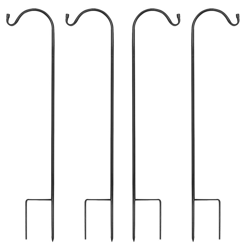 Crochets robustes pour bergers de jardin, crochets à hauteur réglable pour mangeoires d'oiseaux, crochets de paniers suspendus de 37 po de hauteur (4PK)