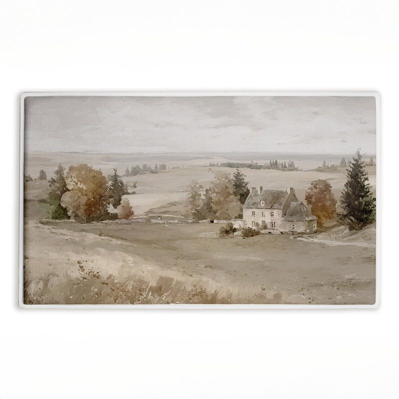  Tapis de bain anti-dérapant recyclé Vast Countryside Serenity, 18 po x 30 po, Brun, Paysage et nature