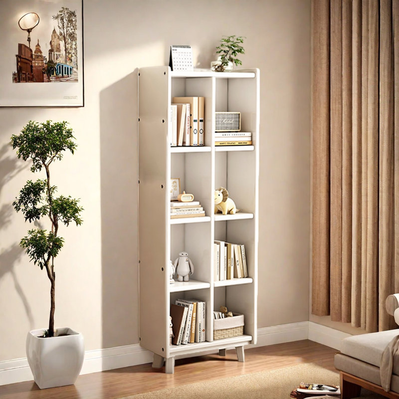 Classic and elegant bookcase, (5 Shelves) 60.2"H x 23.6"W x 11.8"D, White