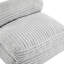 Pouf convertible de 37 po en fausse fourrure gris clair, 2 en 1, pliable et se dépliant en lit de sol, garni de mousse déchiquetée avec coussin cervical, aucun assemblage requis