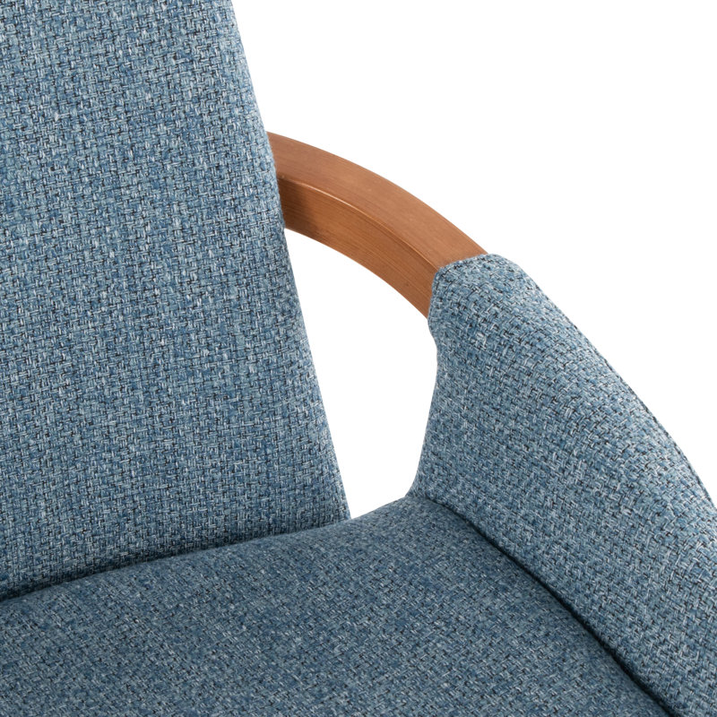 Whitacre 17'' H Upholstered Parsons Chair, Blue Noise, Walnut  