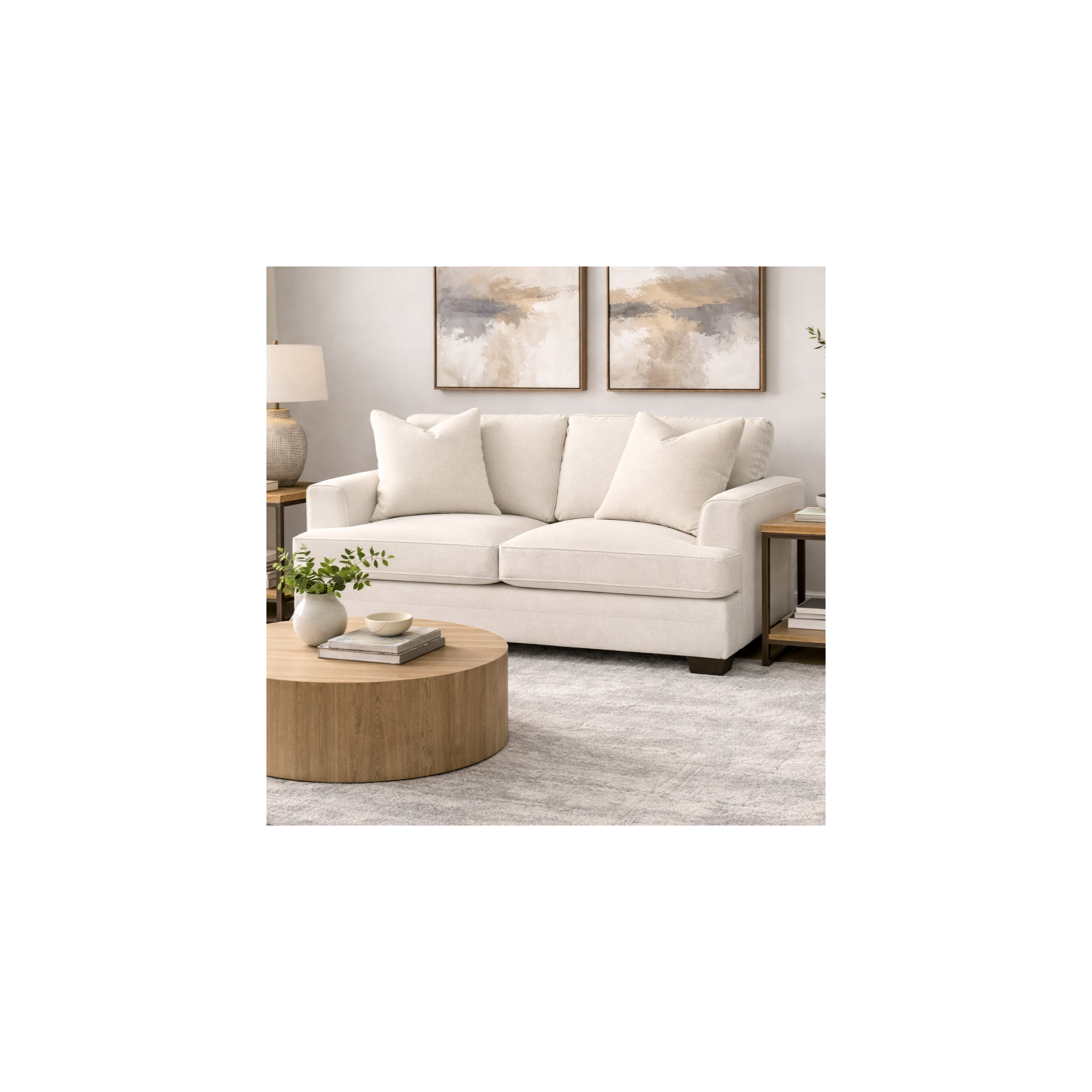 Edan Upholstered Sofa, Drusky Linen Sustain® Basketweave