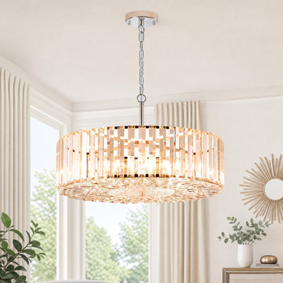 Crystal Semi Flush Mount Ceiling Light