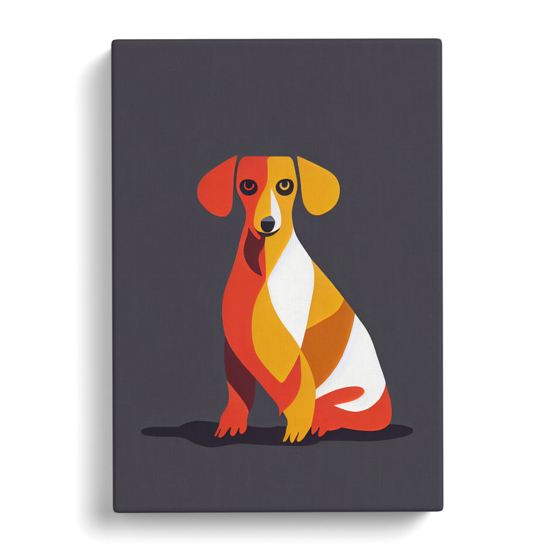 Dachshund Minimalism - Wrapped Canvas, 60cm H x 40cm W x 3cm D