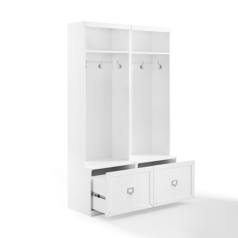 Crestshire Hall Tree 44'' Wide with Bench, White