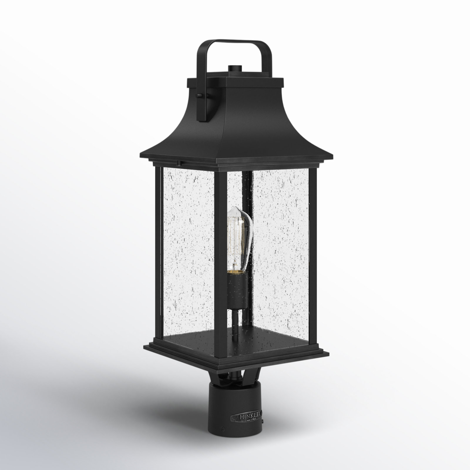 Sereia Seeded Outdoor Lantern Head, Textured Black