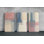 Reproduction d'art abstrait géométrique sur toile, art mural moderne triptyque, grand rose cendré et bleu ardoise, peinture de bureau minimaliste à 3 panneaux, reproduction de peinture