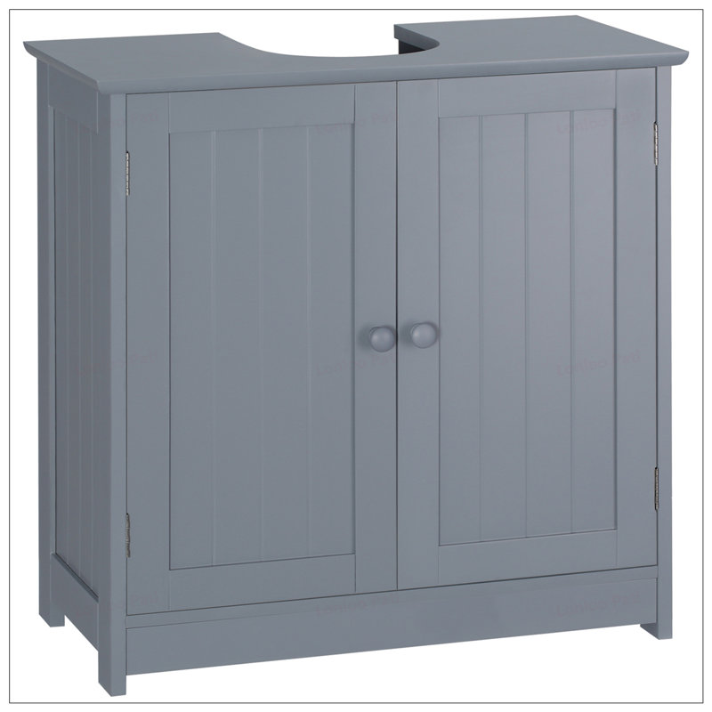Under Sink Bathroom Cabinet with 2 Doors, Adjustable Shelf, and U-Shaped Design for Maximizing Storage and Space Efficiency, Grey