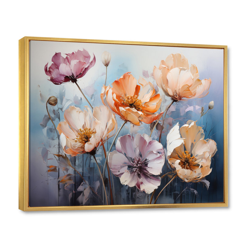 Mauve tulipes mauves - impression, H 30 po x l 40 po x P 1,5 po, Cadre flottant doré