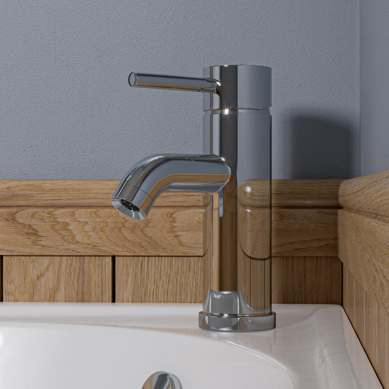 Robinet de salle de bain à un trou, Chrome poli